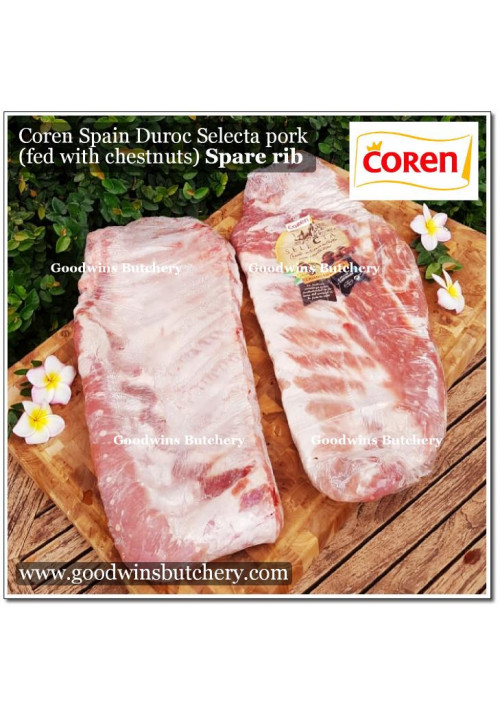 Pork rib SPARERIB Coren DUROC Spain 12-13ribs 18-20" +/-2.25kg (price/kg)